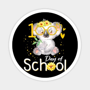 Cute Sunflower Koala Happy 100Th Day Of School Teacher Kids Magnet